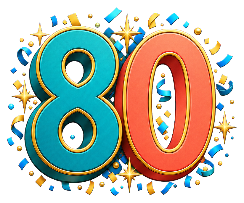 Preview for 80 Confetti Birthday Number Sticker