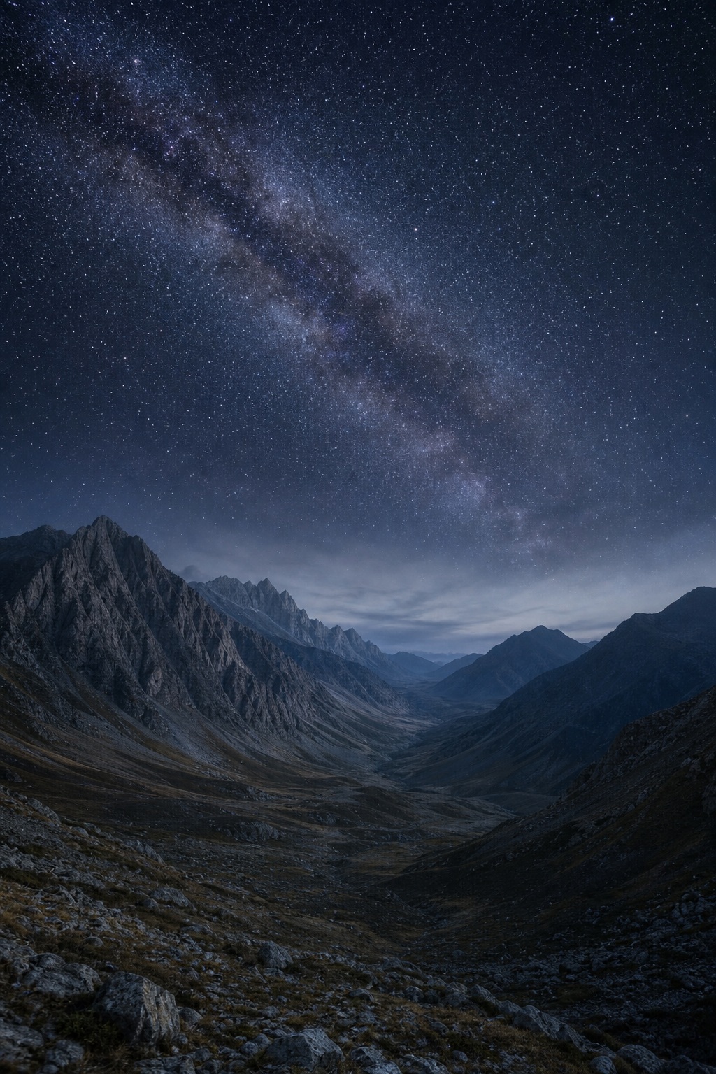 Preview for Starry Mountain Landscape Background