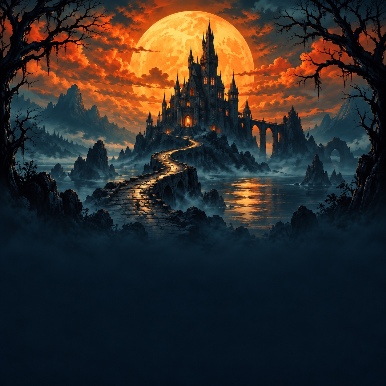Preview for Cinematic Haunted Castle Square Background