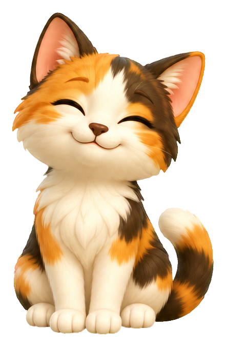 Preview for 3d Kitten Pals Calico Happy Sit