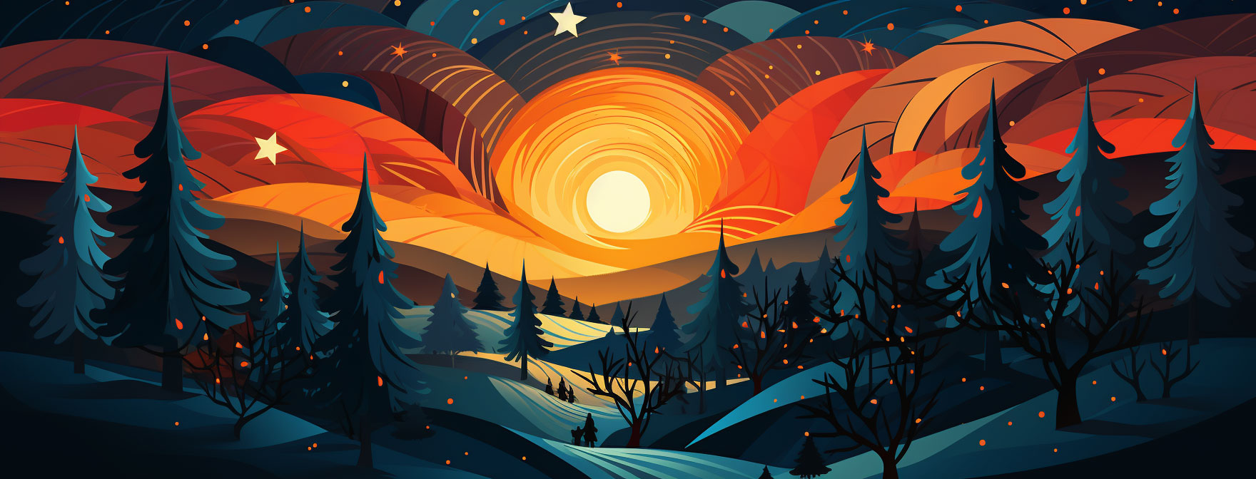 Preview for Winter-landscape-sunset-christmas-cover-background-dc686