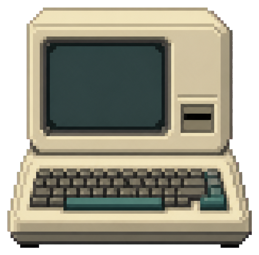Preview for Cream Crt Computer Pixel Sticker