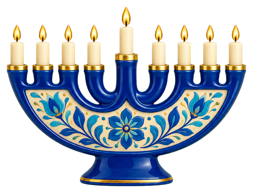 Preview for Blue Ceramic Hanukkiah