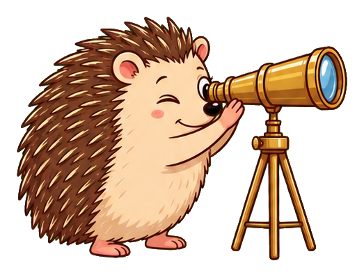 Preview for Hedgehog Telescope Sticker