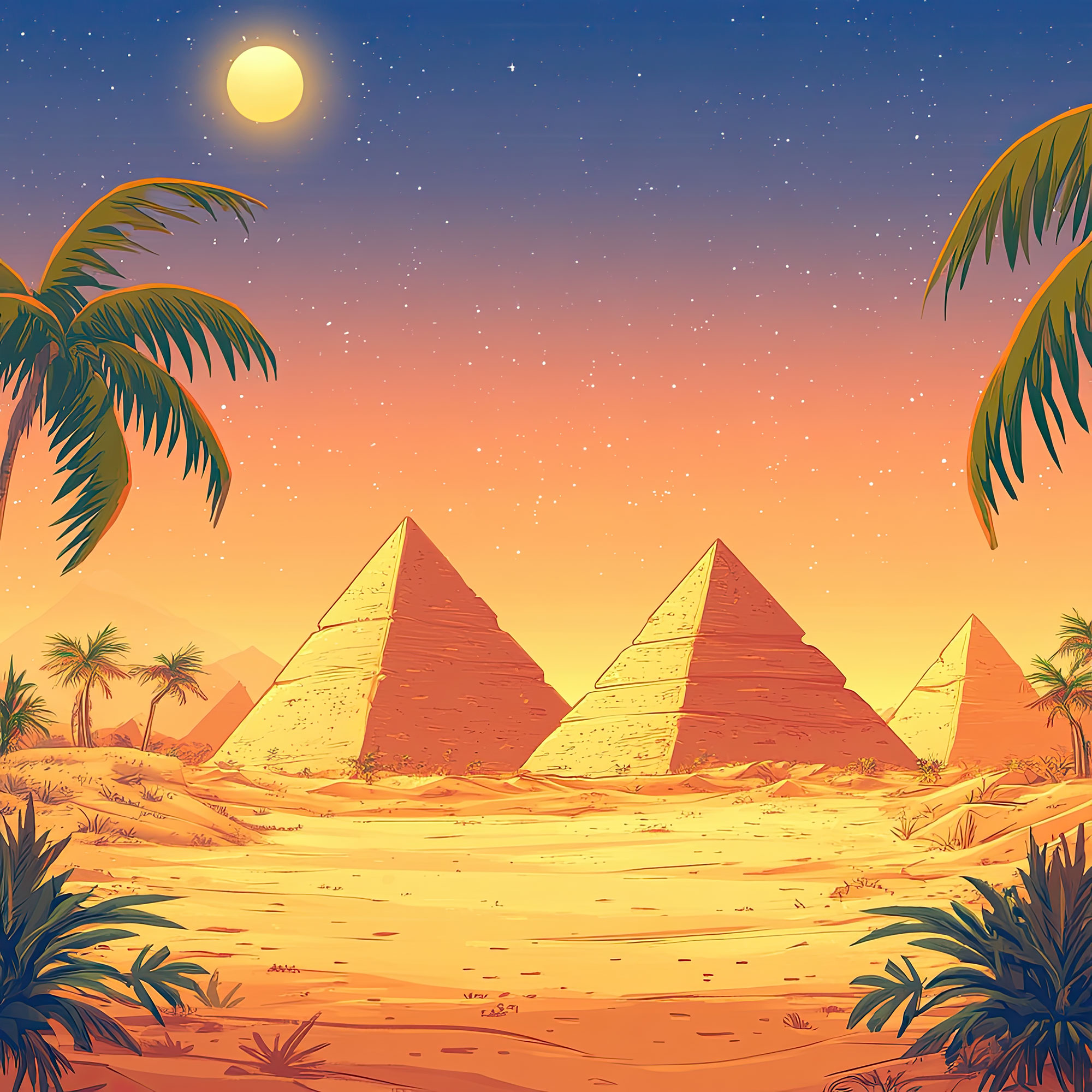 Preview for Egyptian-pyramids-desert-night-nature-backdrop-background-fc7b8