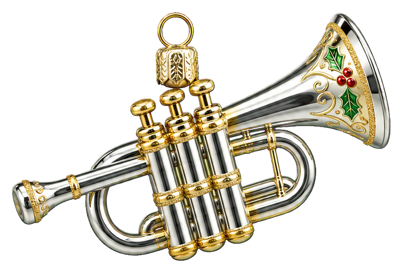 Preview for Silver Trumpet Christmas Ornament