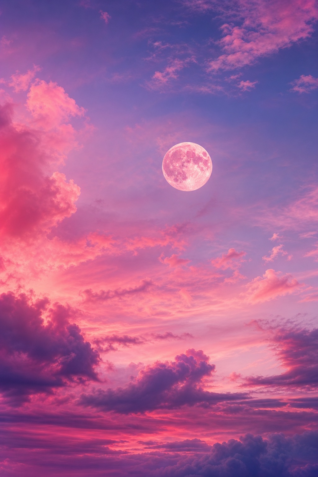 Preview for Dreamy Pink Sky Moonrise Background