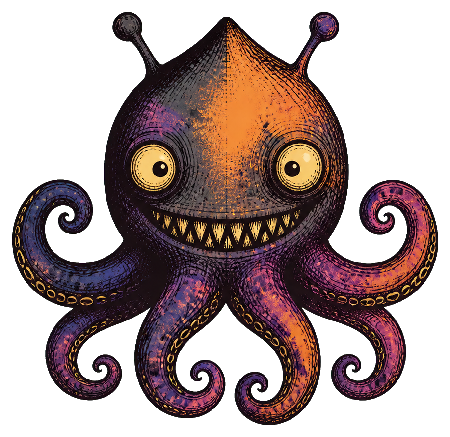 Preview for Scribble Squid Monster Sticker