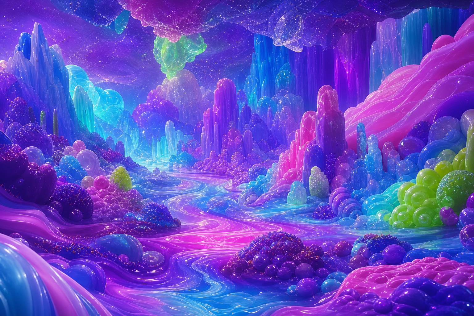 Preview for Ultraviolet Night Crystal Cave Background