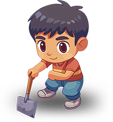 Preview for Cartoon-boy-shovel-character-sticker-8a831