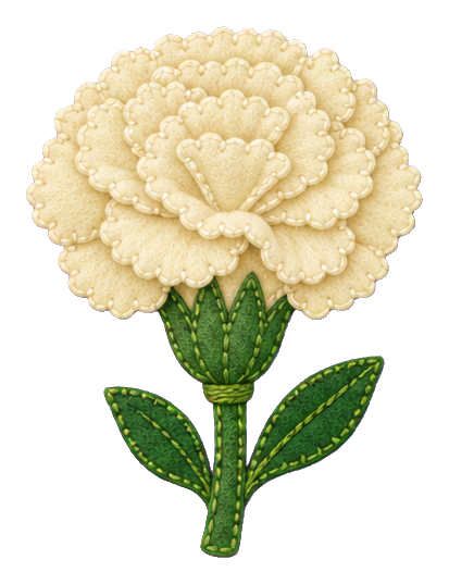 Preview for Cream Felt Carnation Sticker