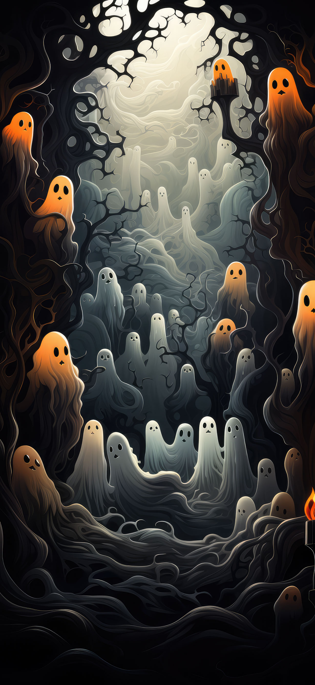 Preview for Spooky-ghost-gathering-illustration-halloween-phone-background-0ef06