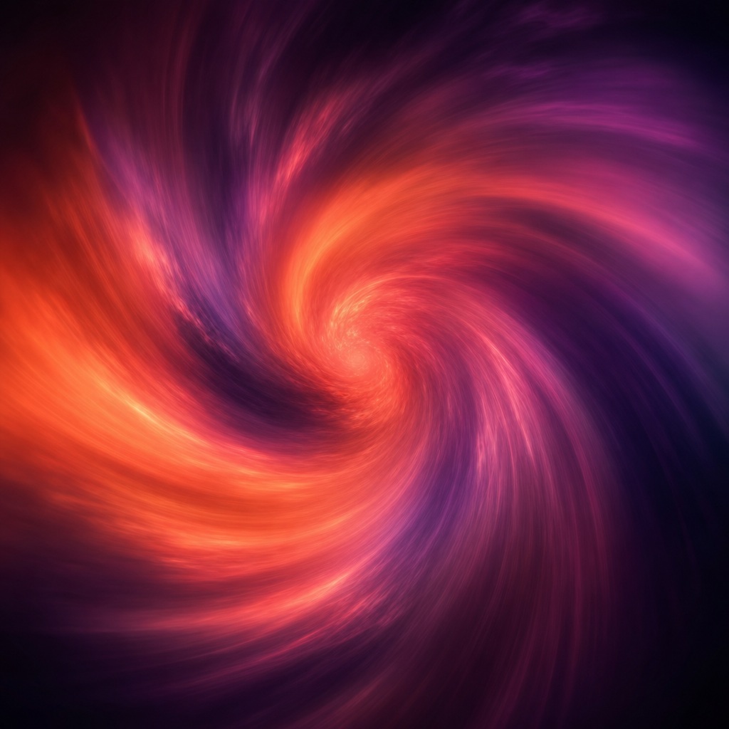 Swirling coral and plum abstract glow with a soft dark vignette