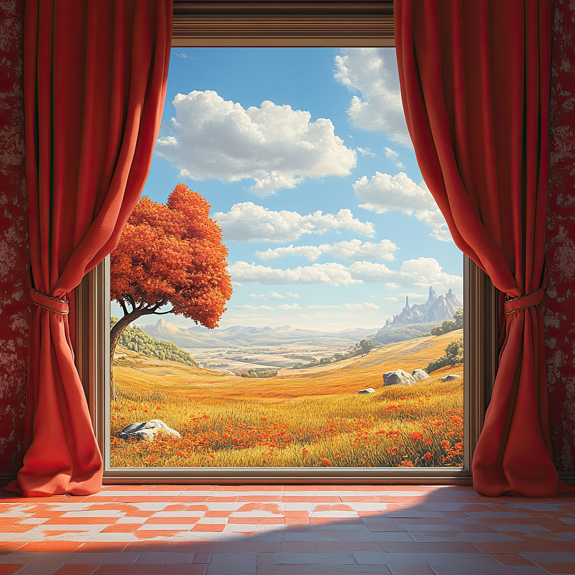 Preview for Serene-landscape-window-view-interior-backdrop-background-82ac2