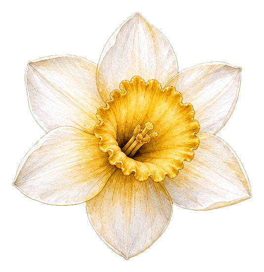 Preview for White And Gold Daffodil Sticker