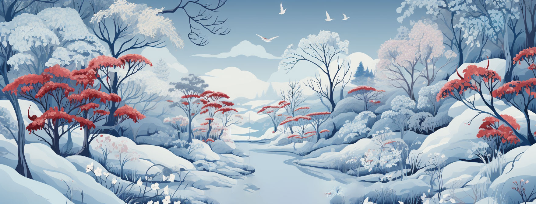 Preview for Winter-landscape-red-trees-christmas-cover-background-89f82