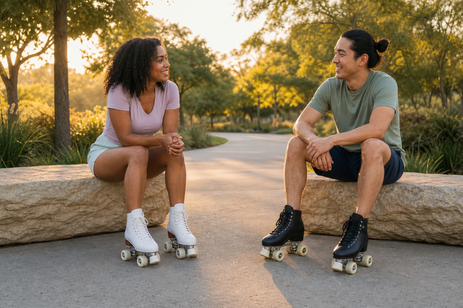 Preview for Friends On Roller Skates Background