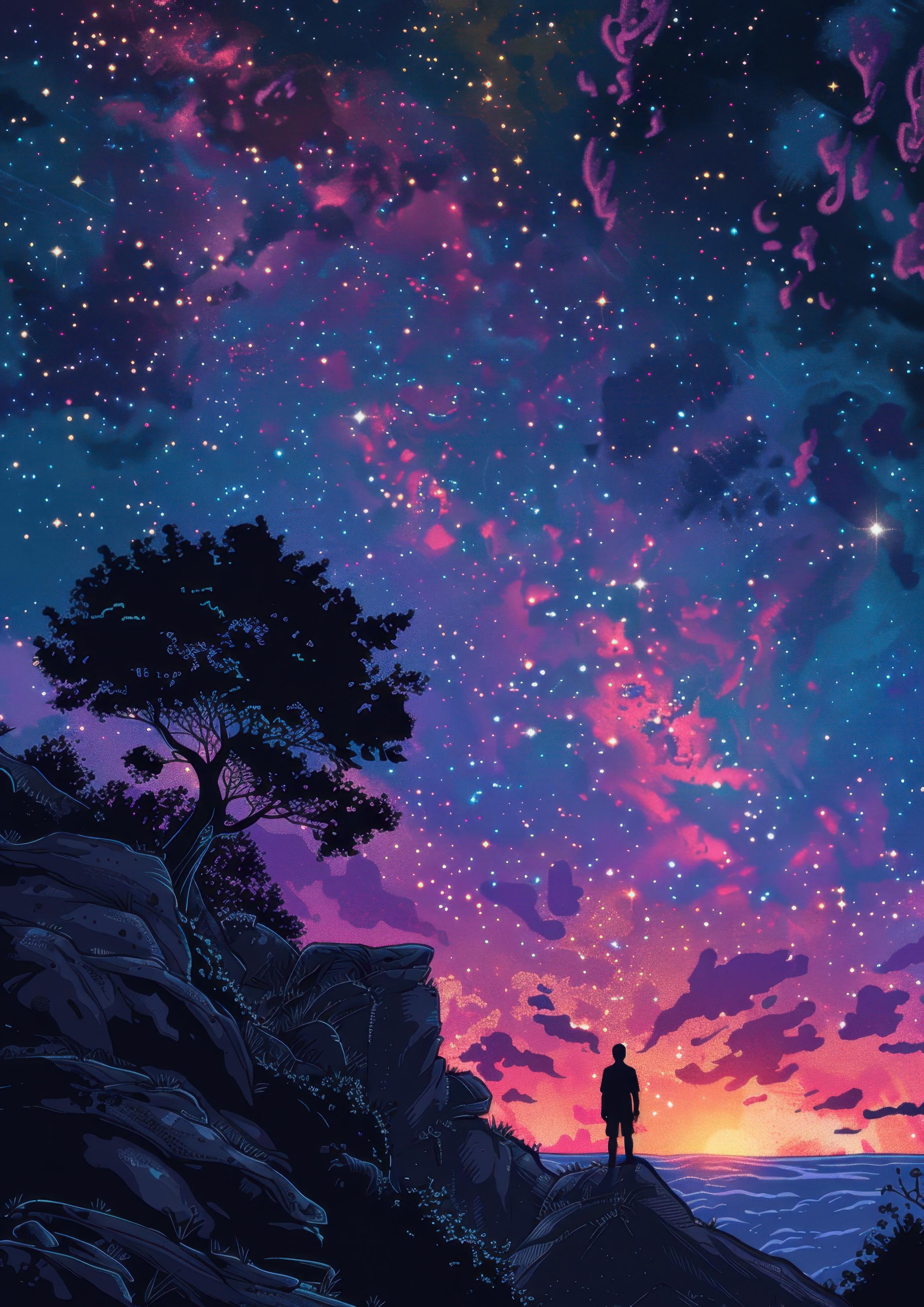 Preview for Cosmic-landscape-at-dusk-astrophotography-photo-background-37356