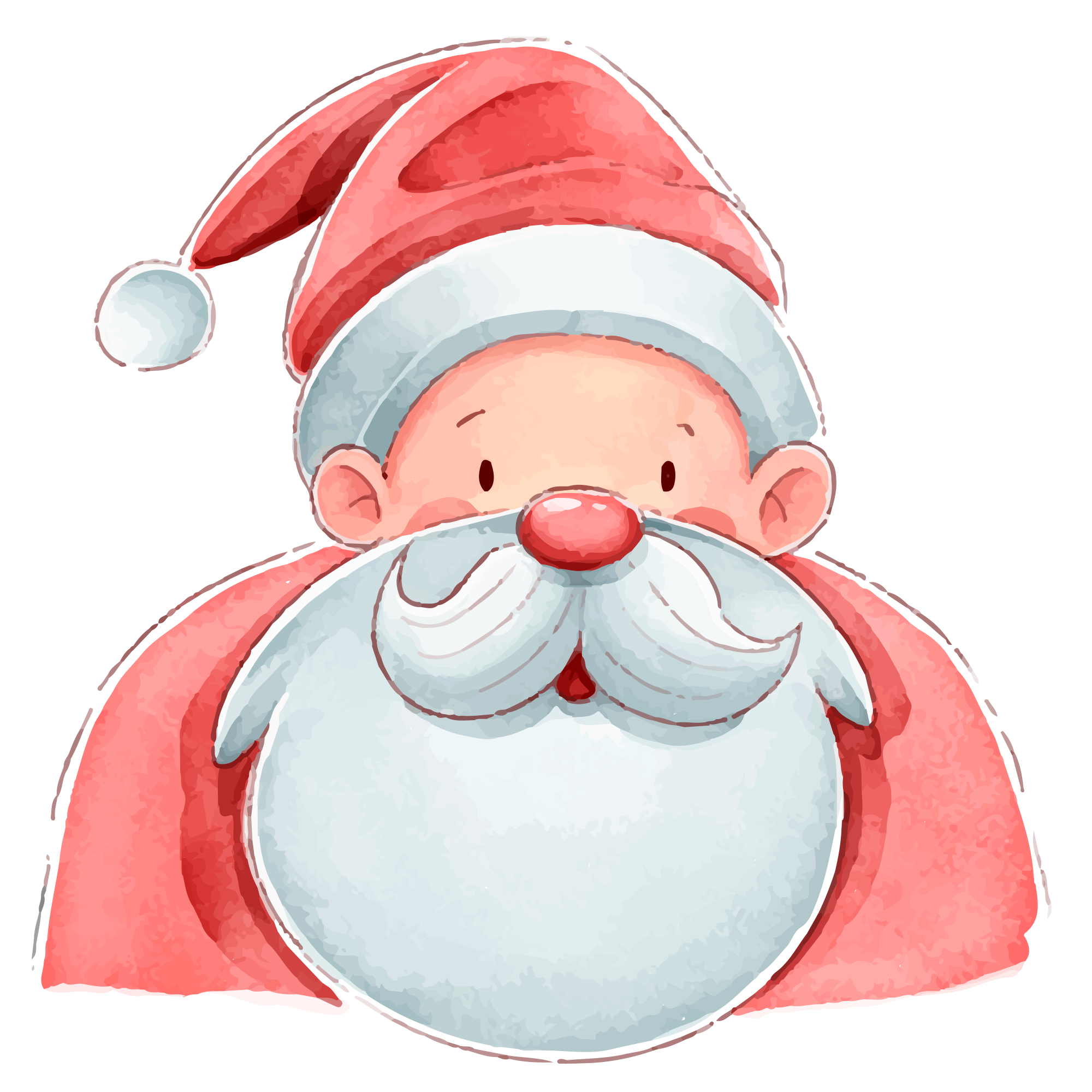 Preview for Cartoon-santa-claus-illustration-watercolor-christmas-sticker-d2a30