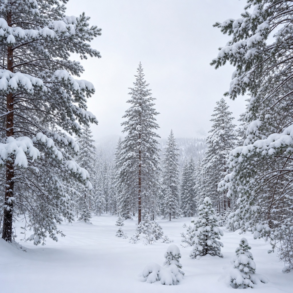 Preview for Snowy Pine Forest Background