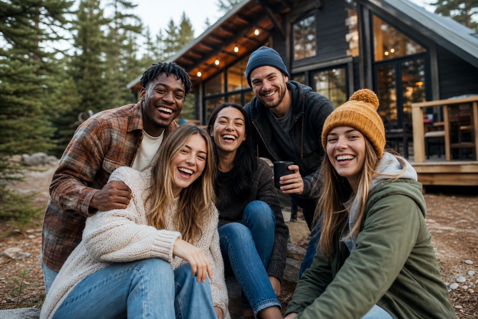 Preview for Friends Cabin Trip Background For Travel Designs