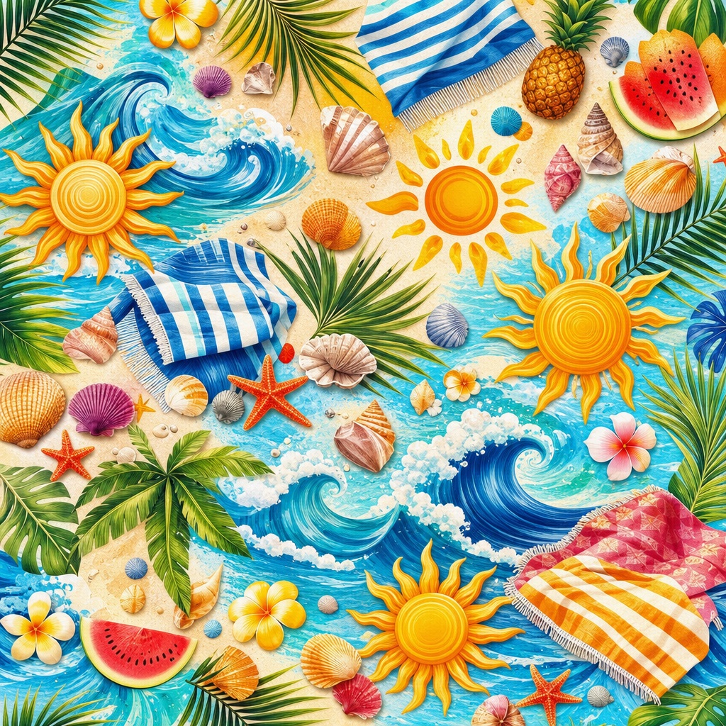 Preview for Summer Beach Pattern Background