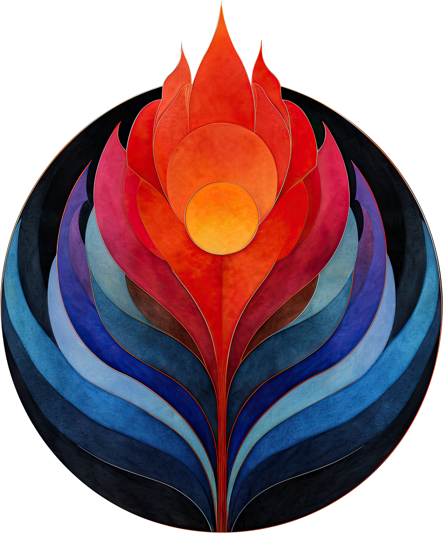 Preview for Stylized-lotus-flower-illustration-logo-colorful-sticker-d360f