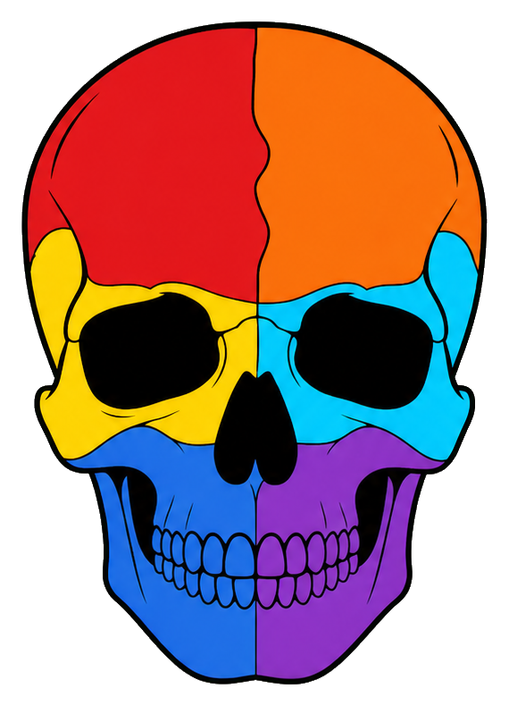 Preview for Rainbow Enamel Skull Sticker