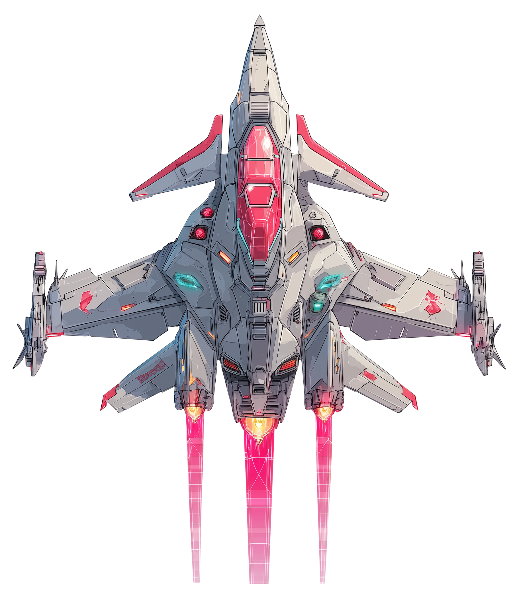 Preview for Futuristic-fighter-jet-illustration-spaceship-sticker-22e54