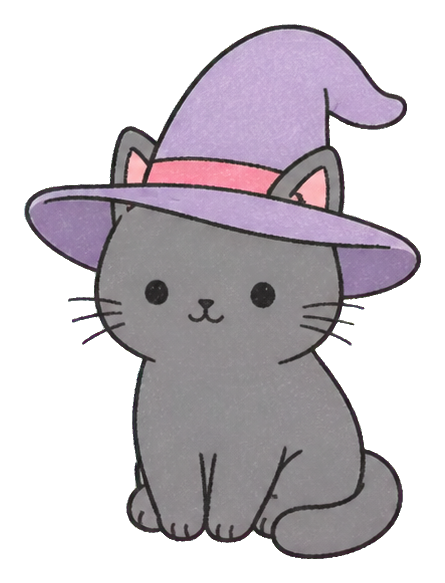 Preview for Kawaii Cat Wizard Hat Sticker