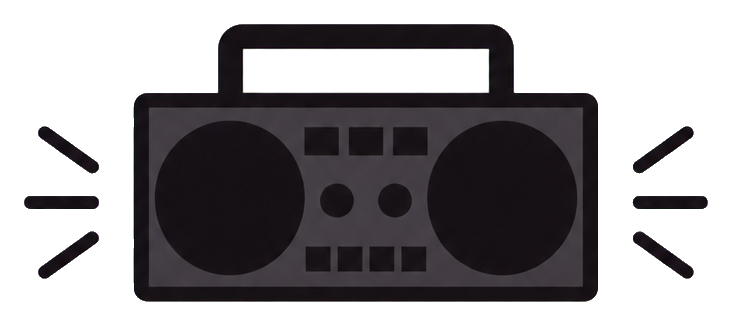 Preview for Radiating Boombox Sticker
