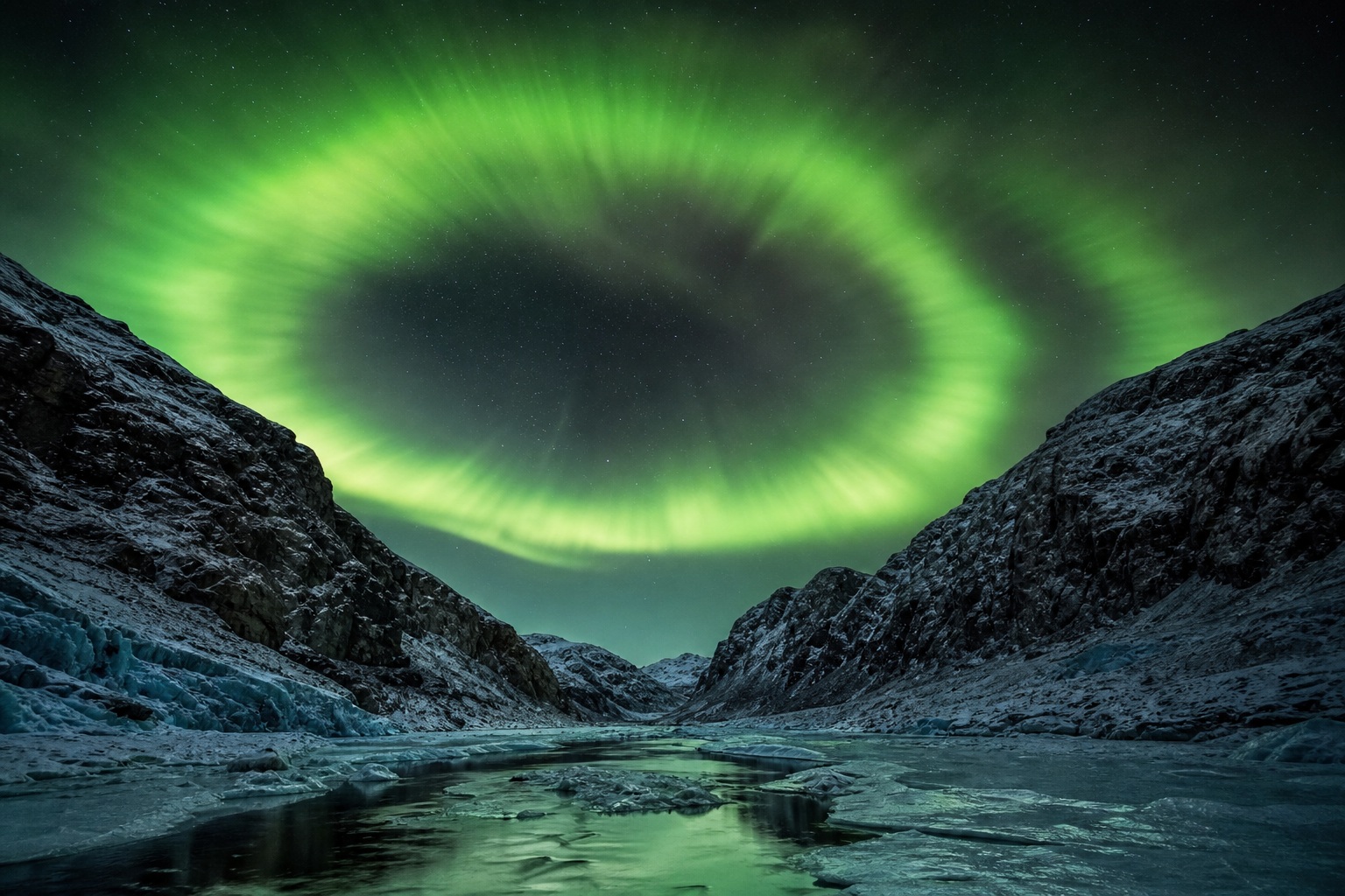 Preview for Aurora Night Mountain Background
