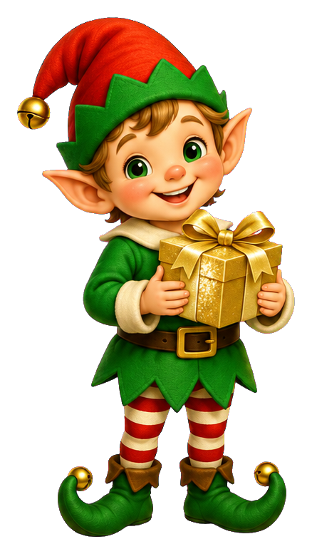 Preview for Christmas Elf With Golden Present