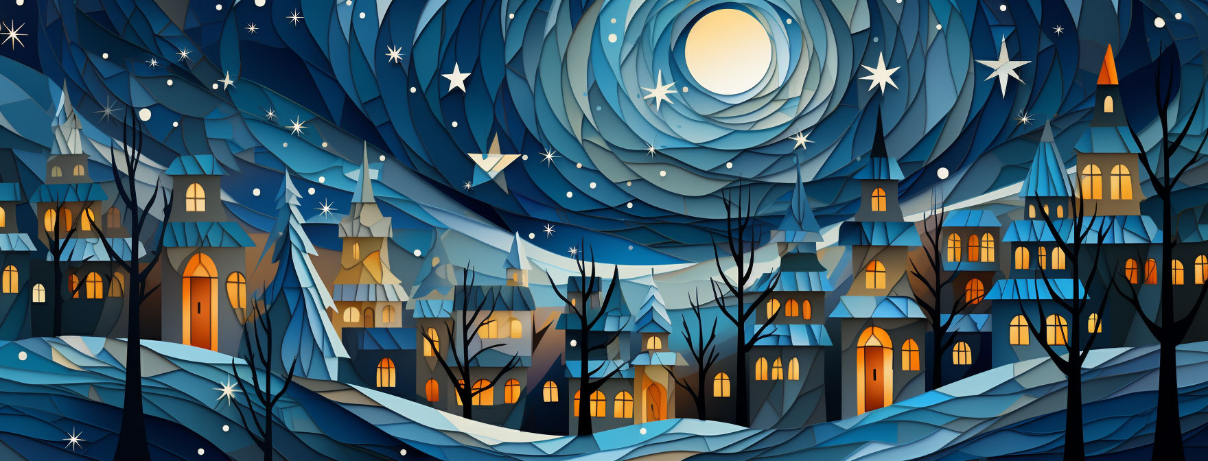 Preview for Winter-starry-night-village-christmas-cover-background-acc97