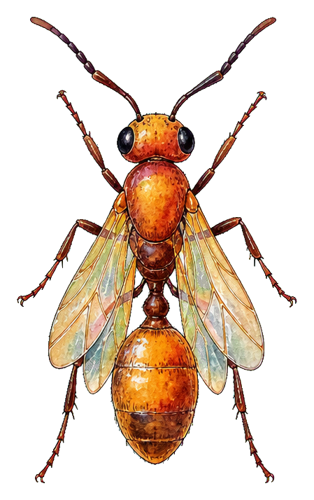 Preview for Amber Winged Ant Sticker