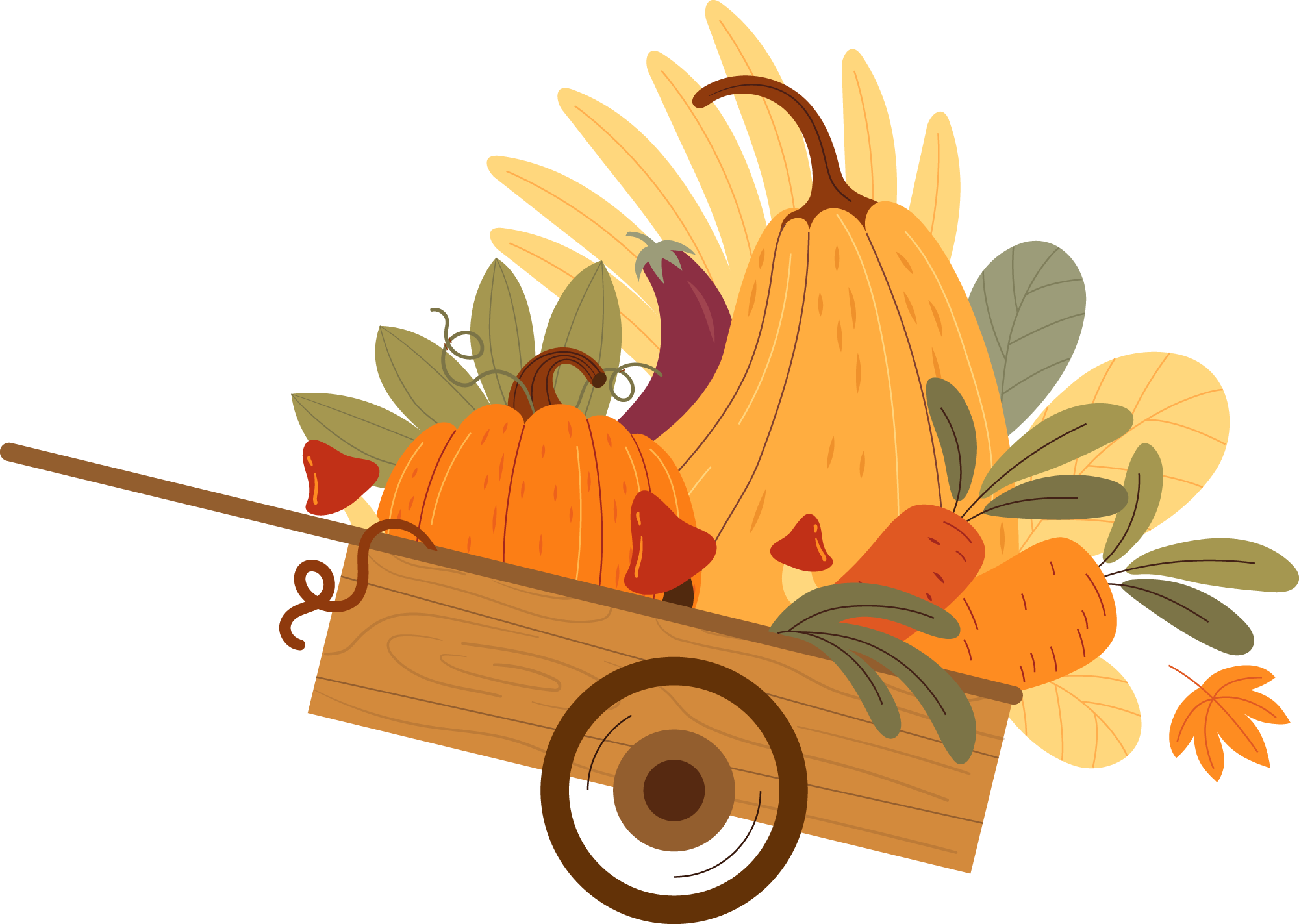 Preview for Autumn-harvest-cart-illustration-fall-sticker-e8d4d