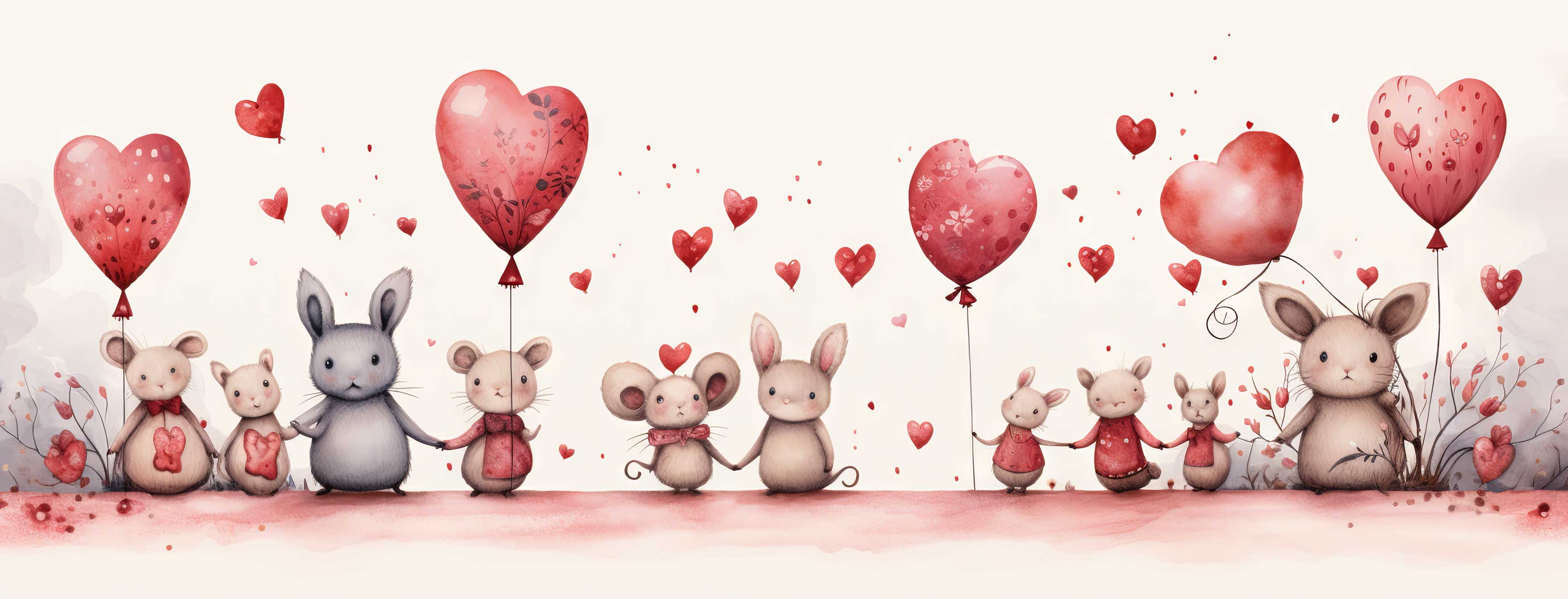Preview for Valentines-teddy-bears-rabbits-heart-cover-background-2e92b