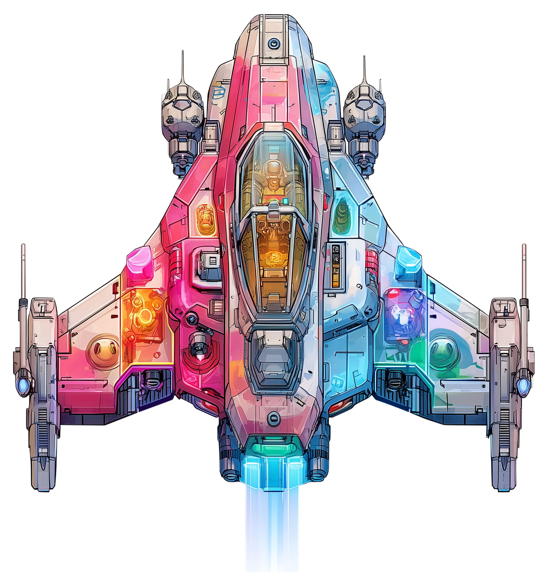 Preview for Futuristic-spaceship-design-sticker-14f9a