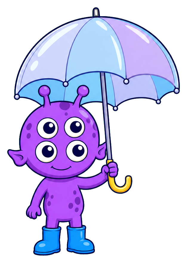 Preview for Funny Cartoon Alien Sticker