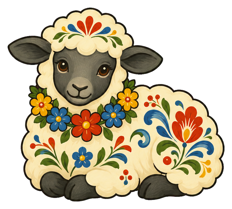 Preview for Sheep In A Flower Wreath