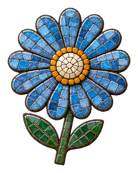 Preview for Blue Mosaic Daisy Sticker