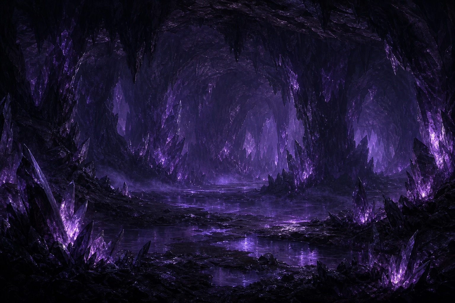 Preview for Dark Fantasy Crystal Cavern Background