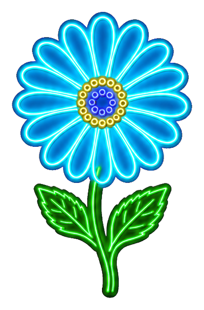 Preview for Neon Cyan Daisy Sticker