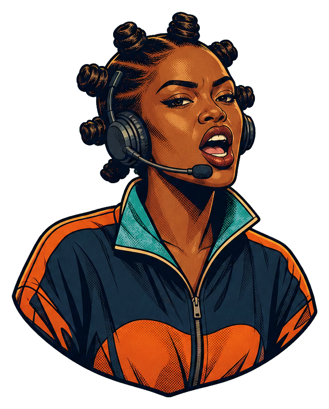 Preview for Orange Bantu Knots Headset Sticker