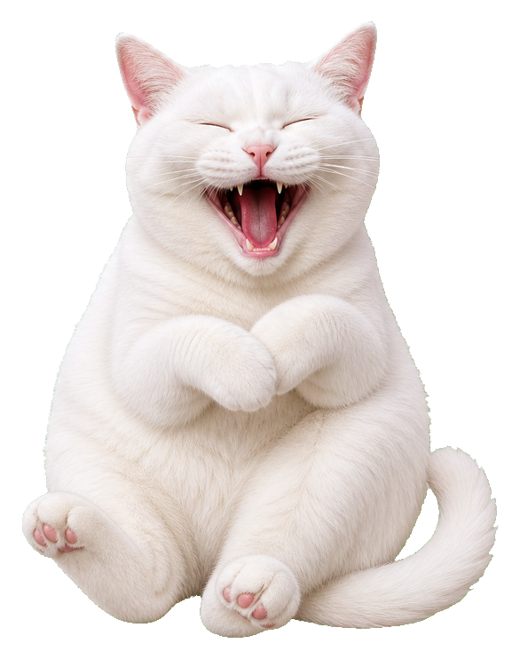 Preview for White Cat Laughing Sticker