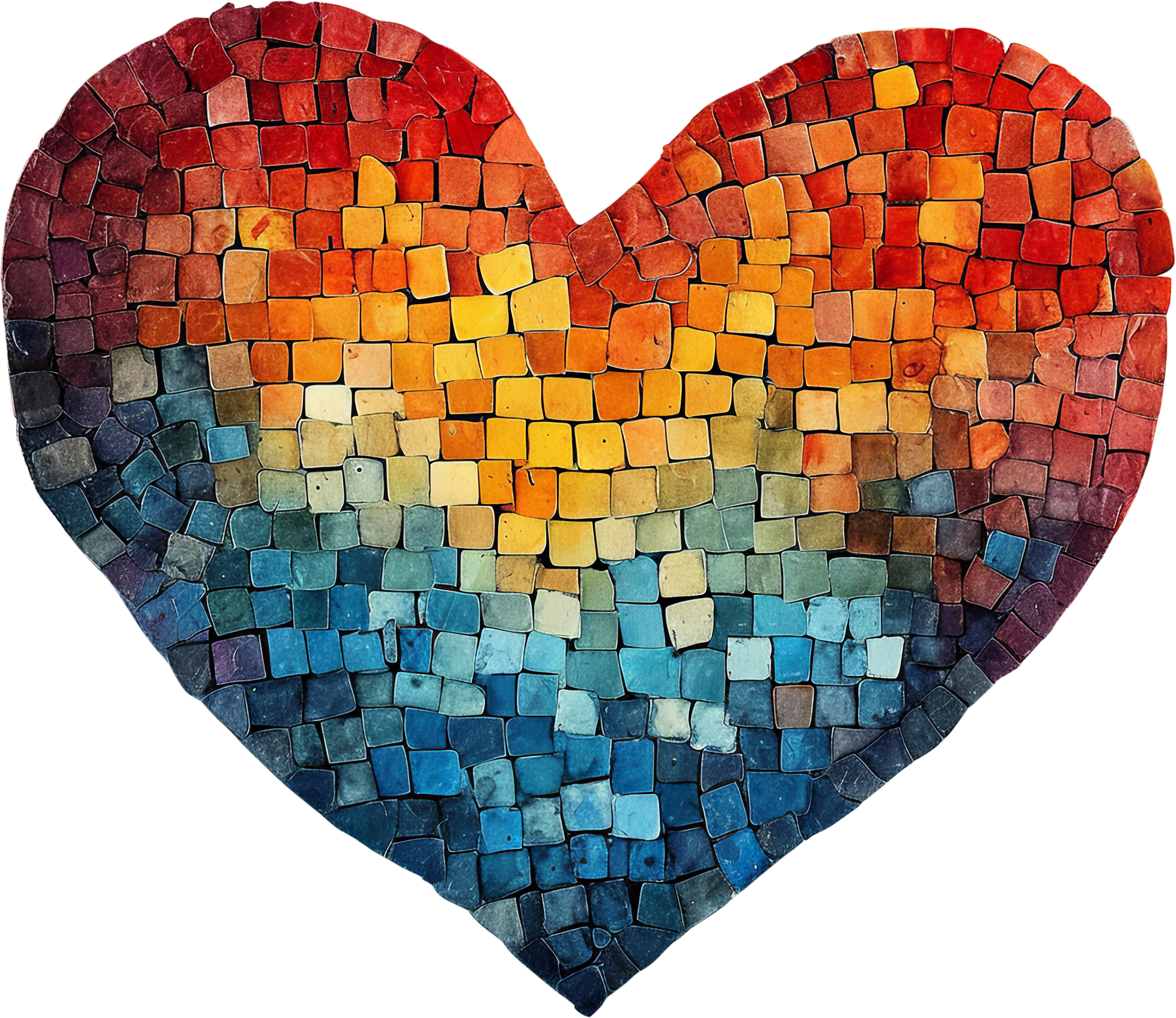 Preview for Vibrant-heart-mosaic-art-classic-hearts-sticker-40f78