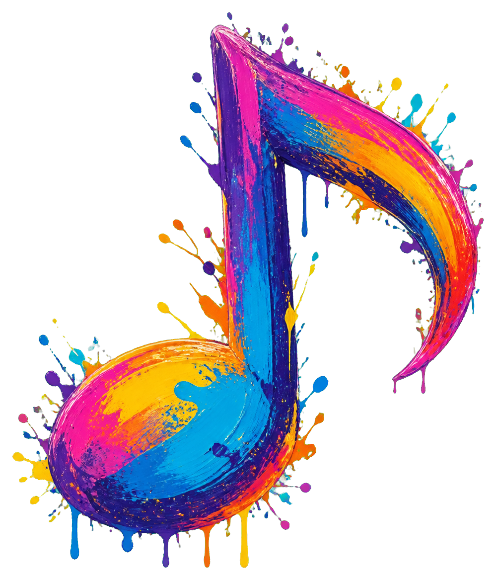 Preview for Painted Music Note Shape Sticker