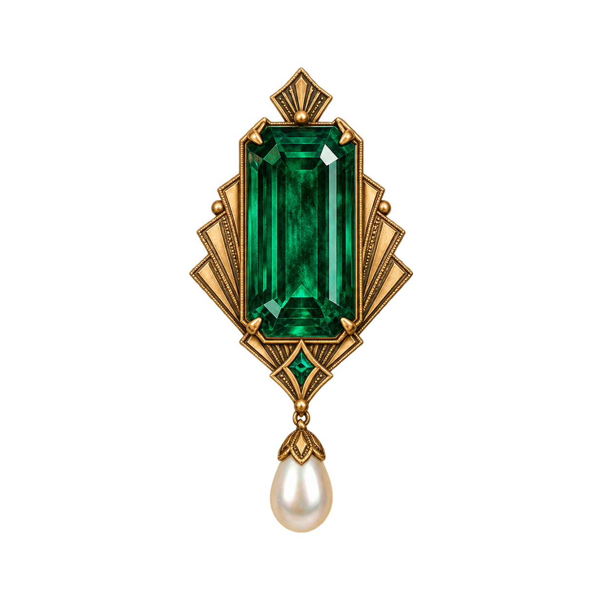 Preview for Emerald And Pearl Art Deco Brooch Sticker
