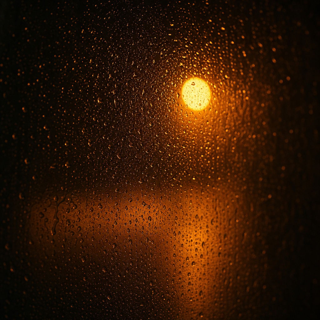 Preview for Amber Night Rain Bokeh Background