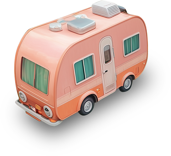 Preview for Pink-camper-trailer-3d-render-landscape-sticker-48817